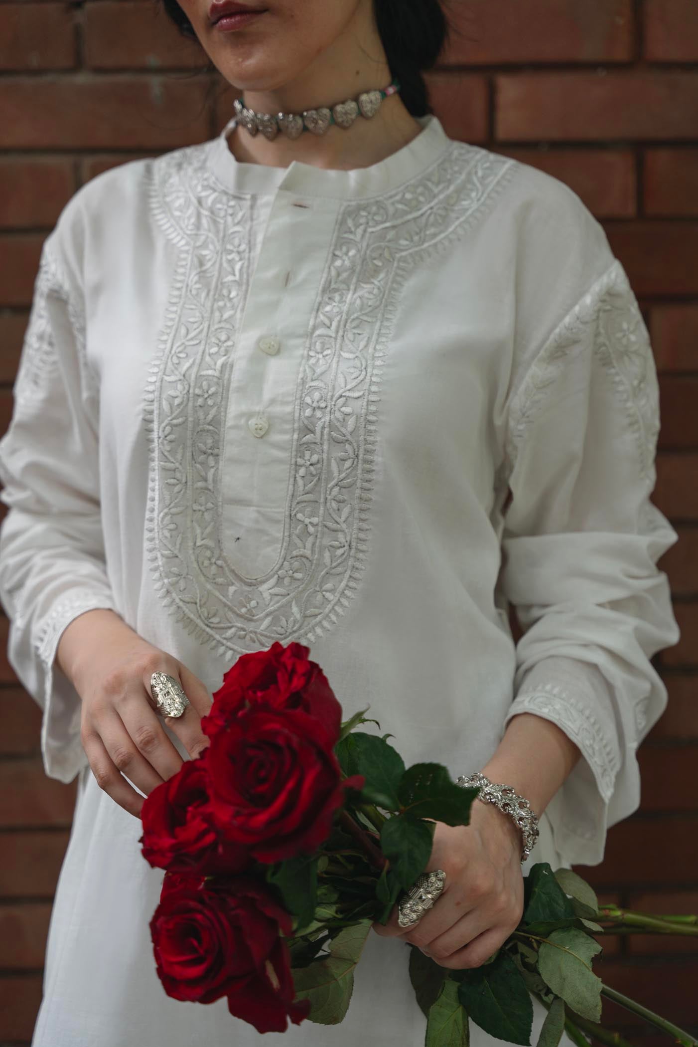 Andro Embroidered Linen Kurta Set