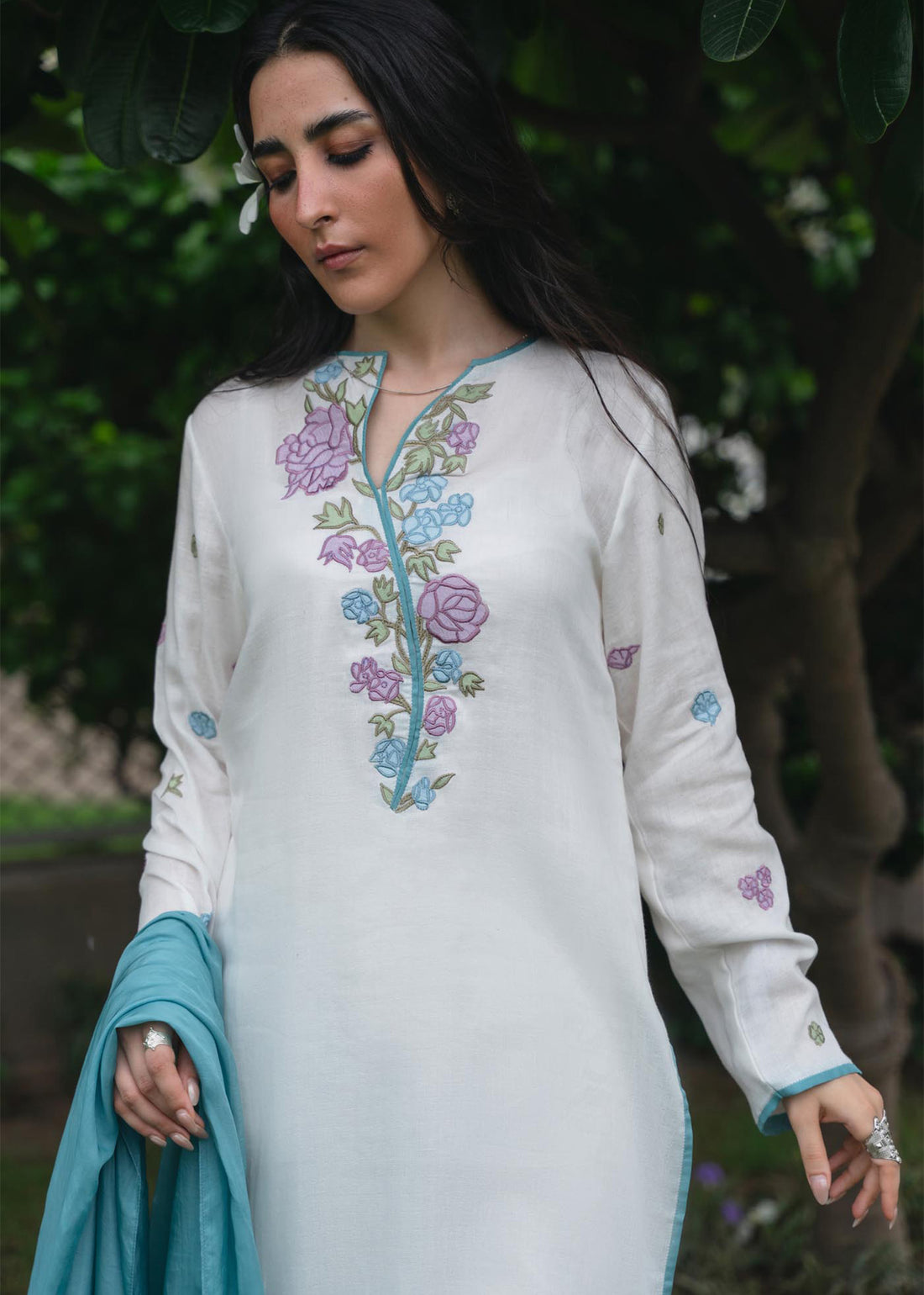 Pearl Applique Kurta Set