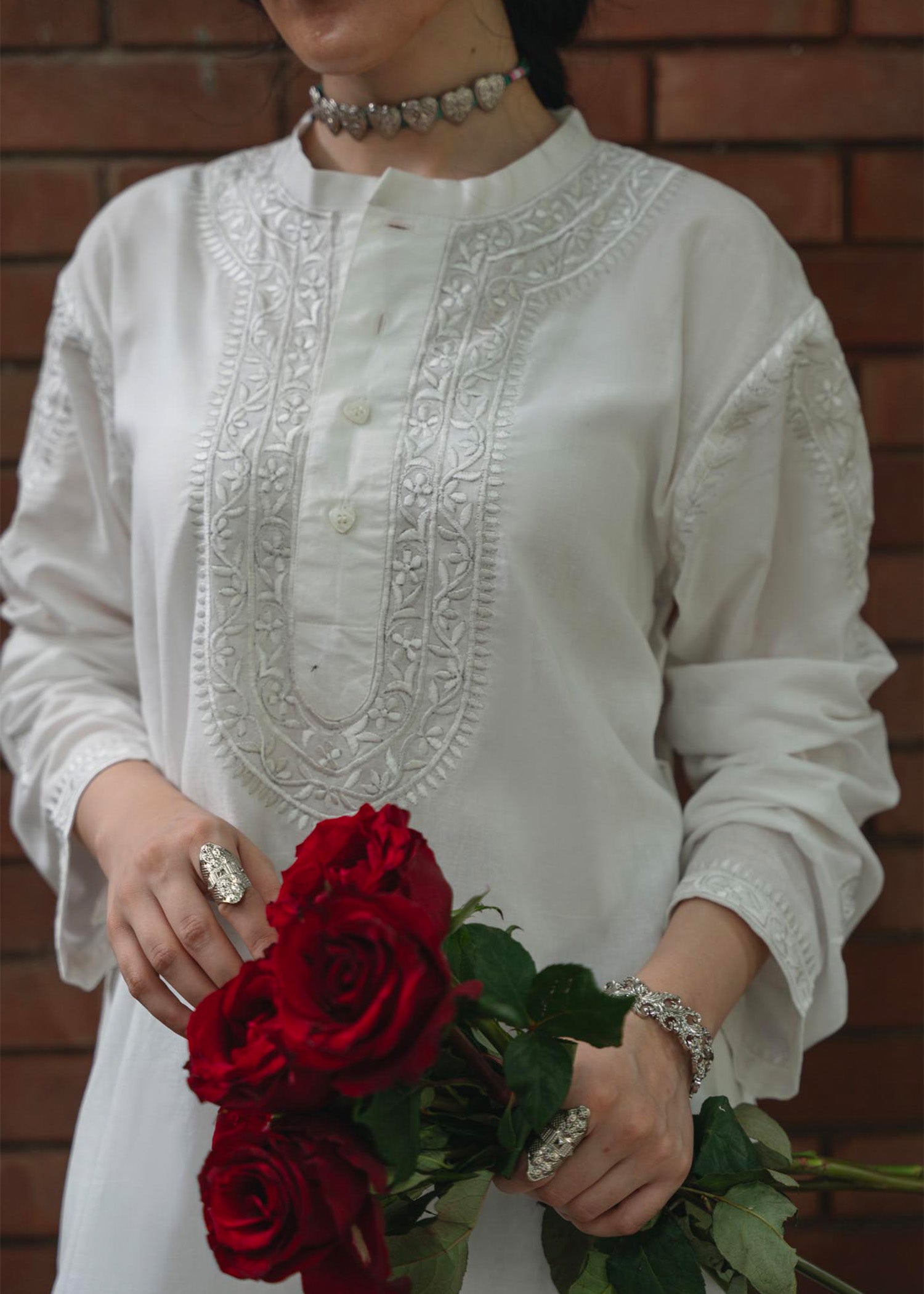 Andro Embroidered Linen Kurta Set