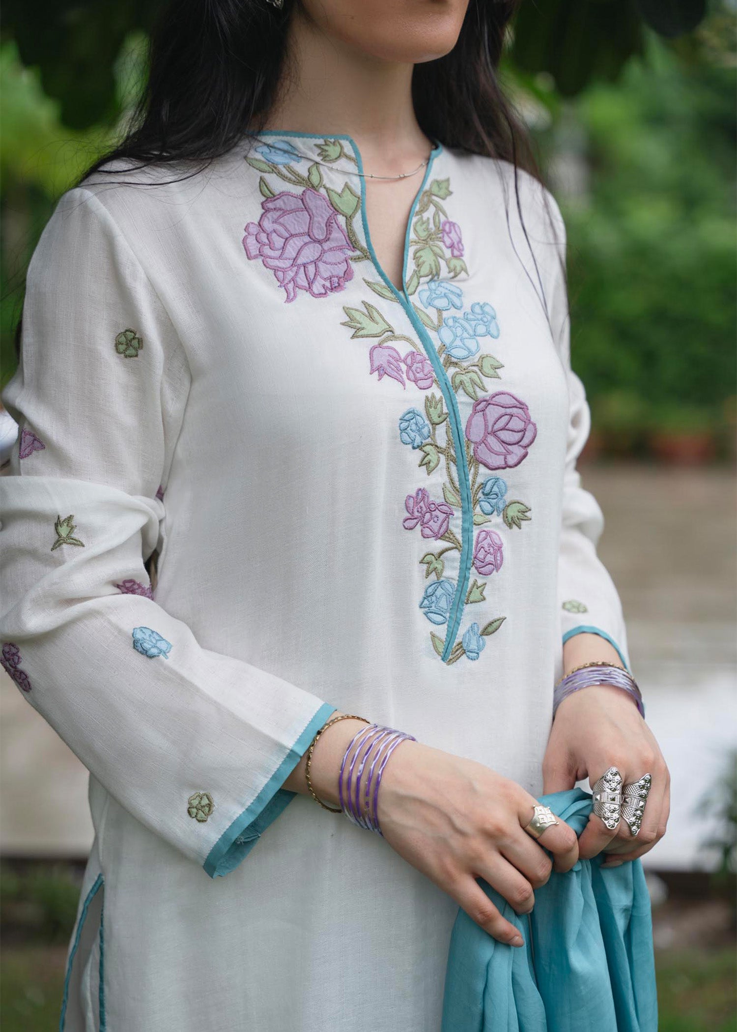 Pearl Applique Kurta Set
