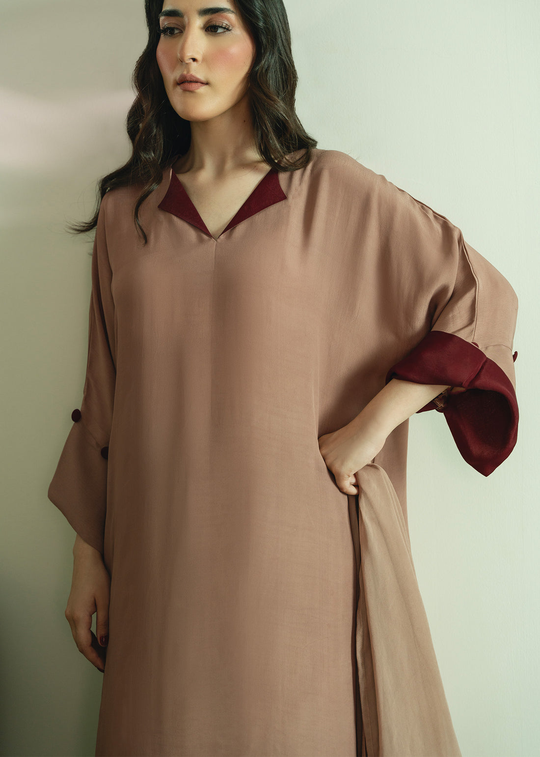 Taupe Kaftan Set