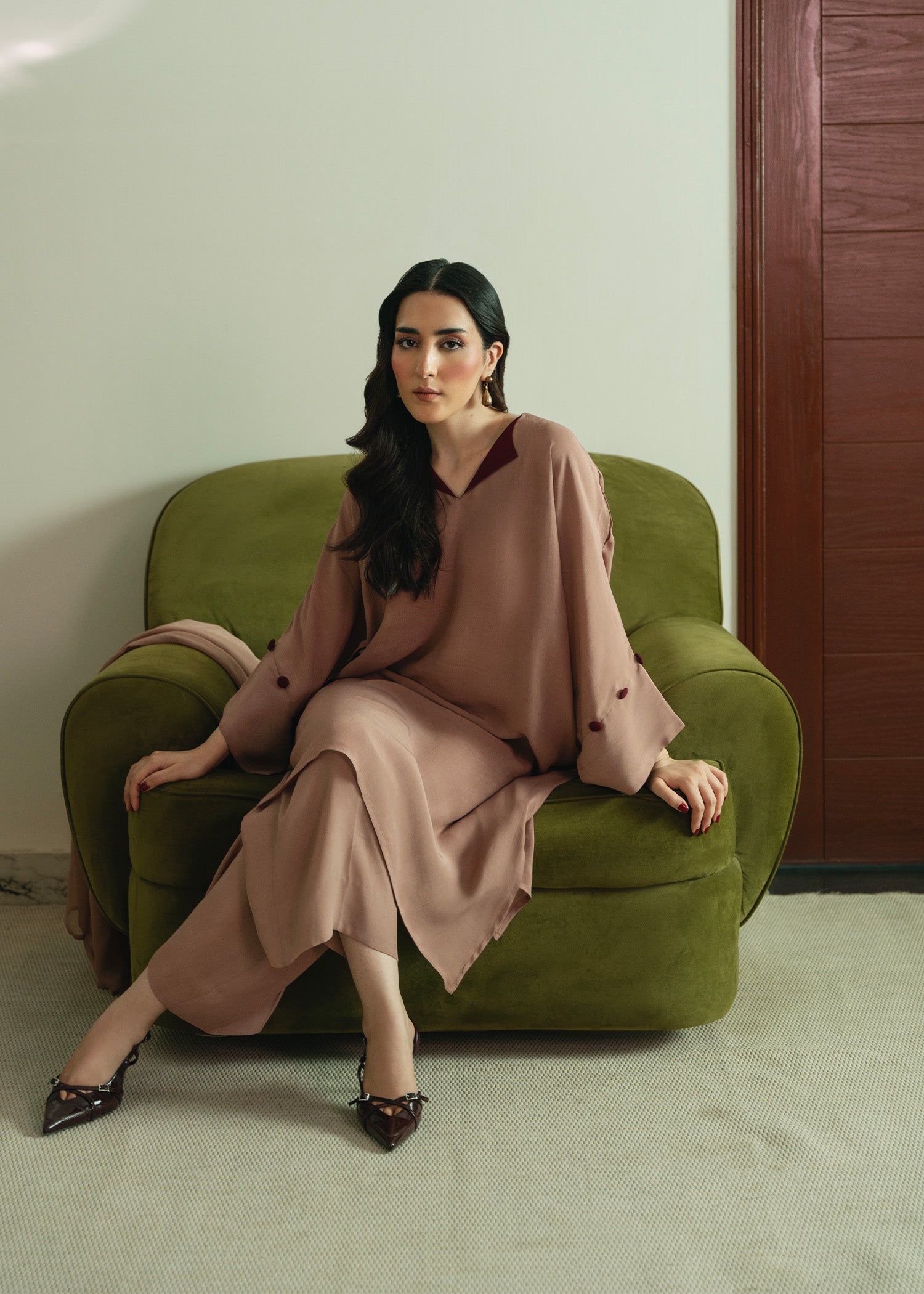 Taupe Kaftan Set