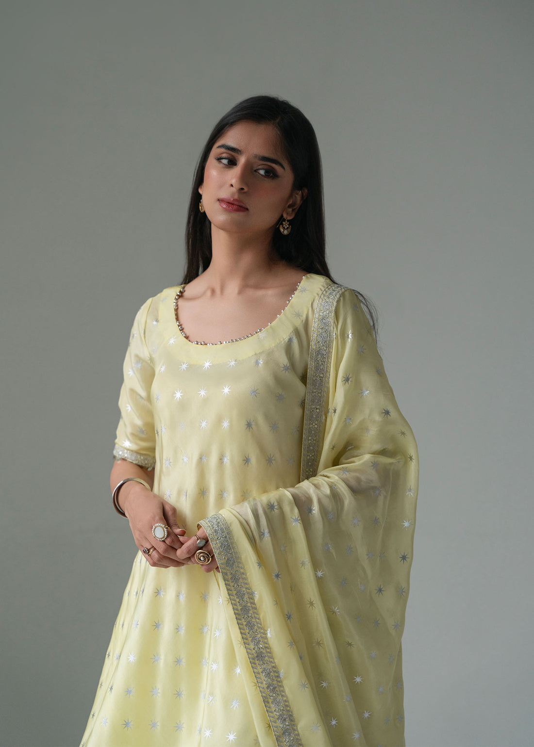 Butter Yellow Sharara Set