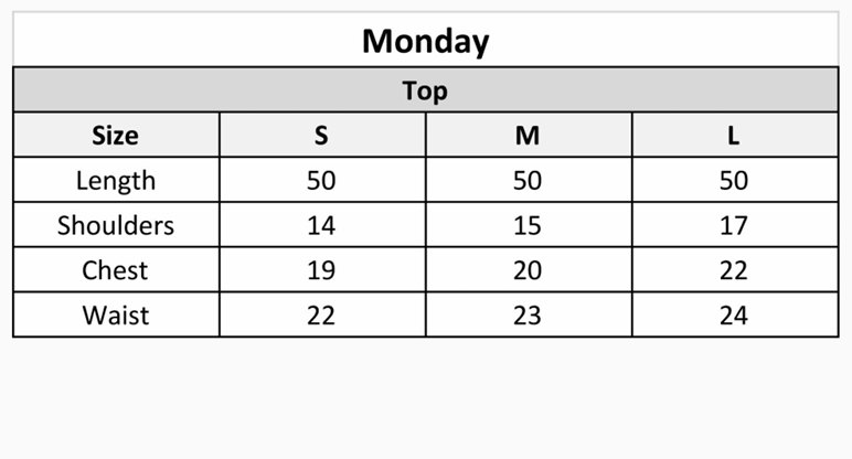 Size Chart