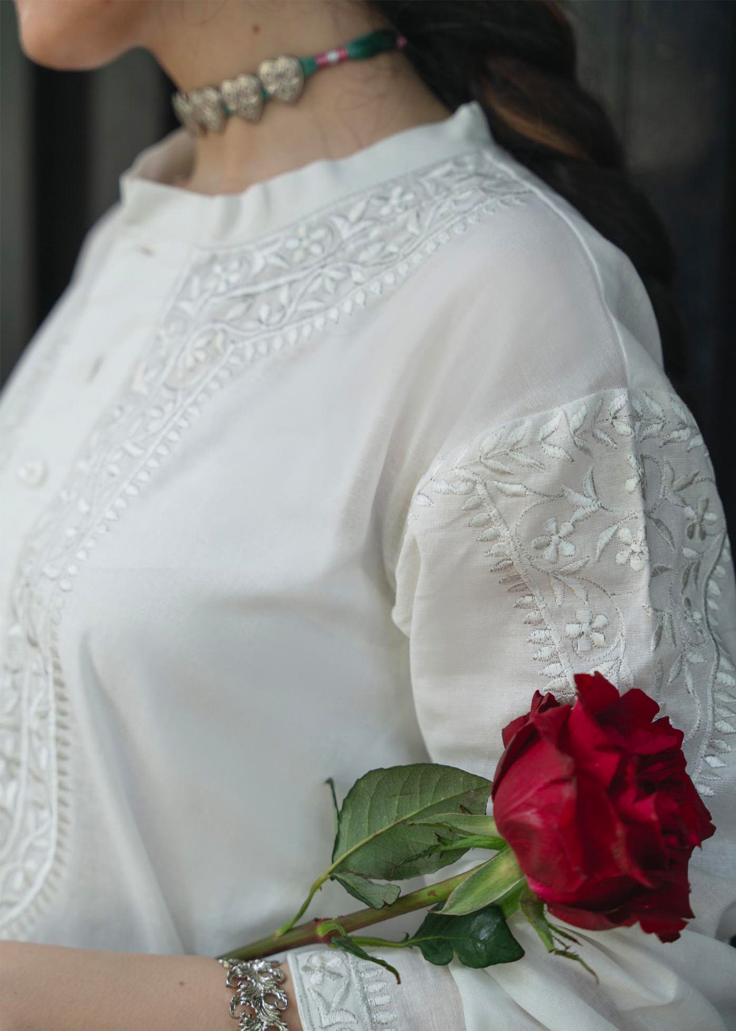 Andro Embroidered Linen Kurta Set