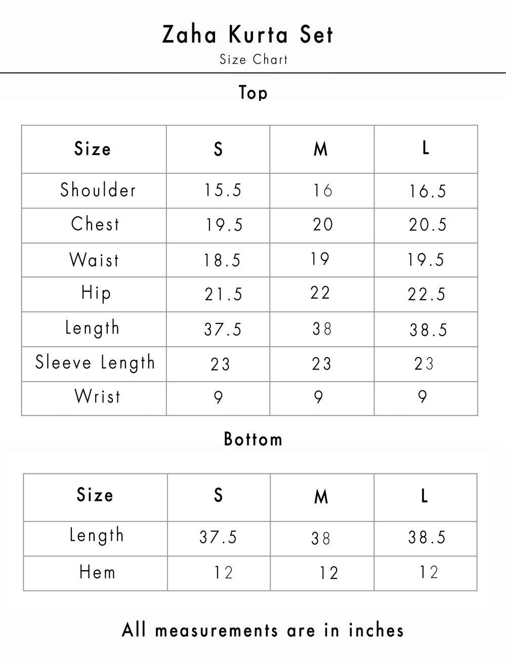 Size Chart