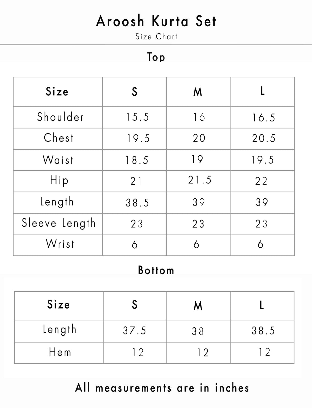 Size Chart