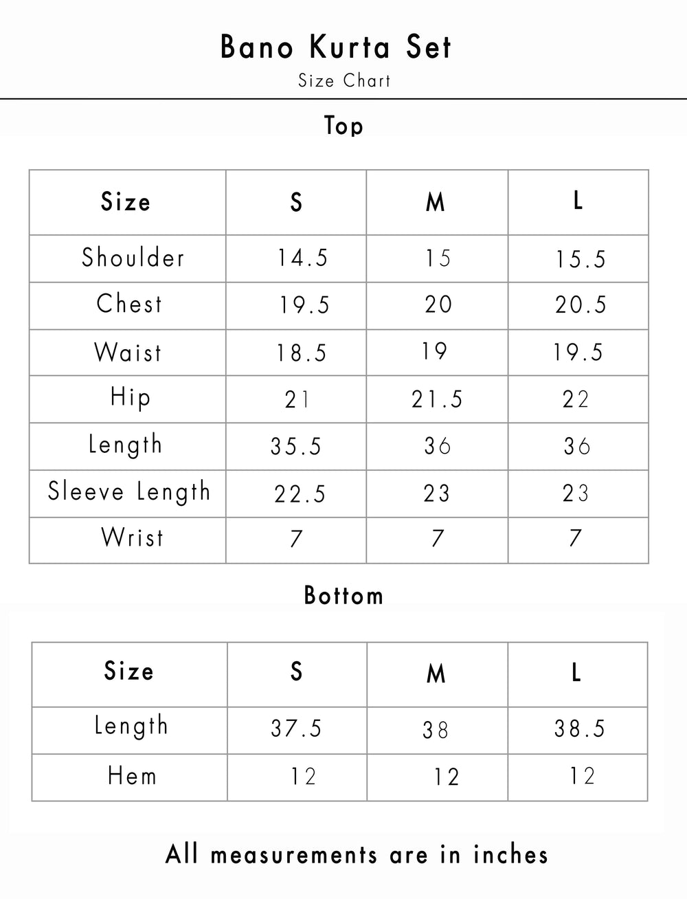 Size Chart