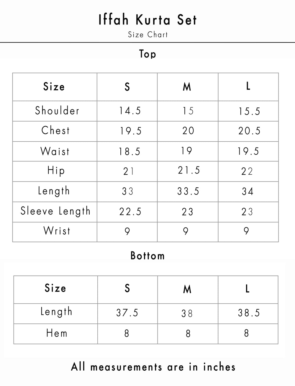 Size Chart