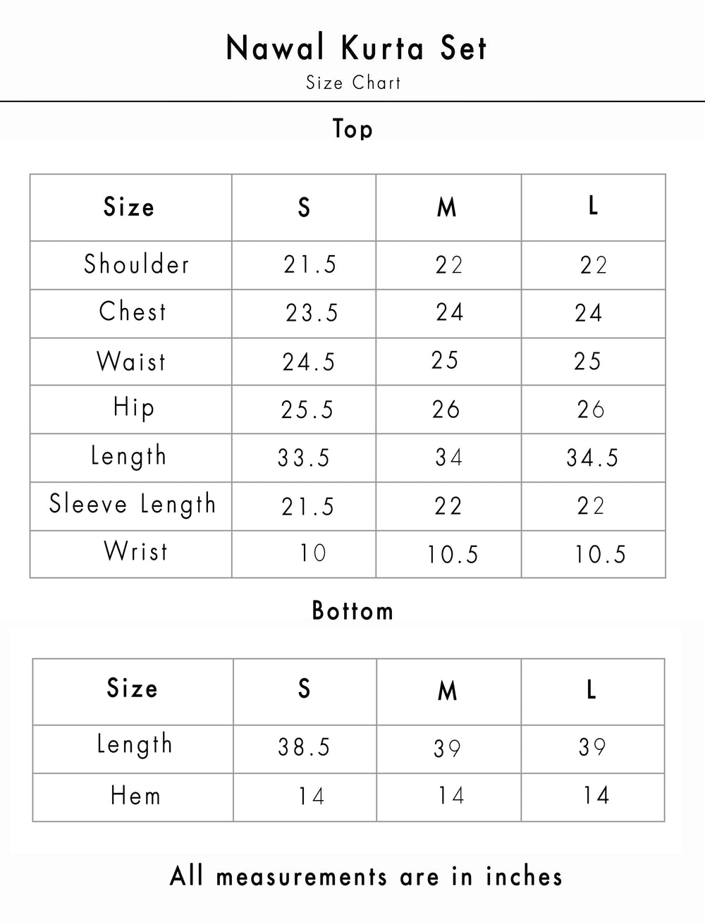 Size Chart