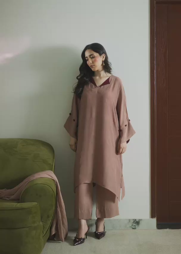 Taupe Kaftan Set