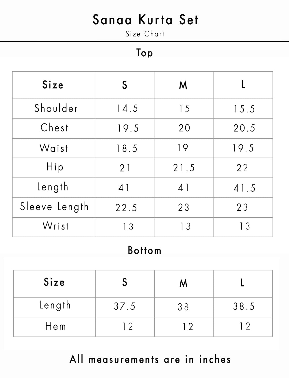 Size Chart